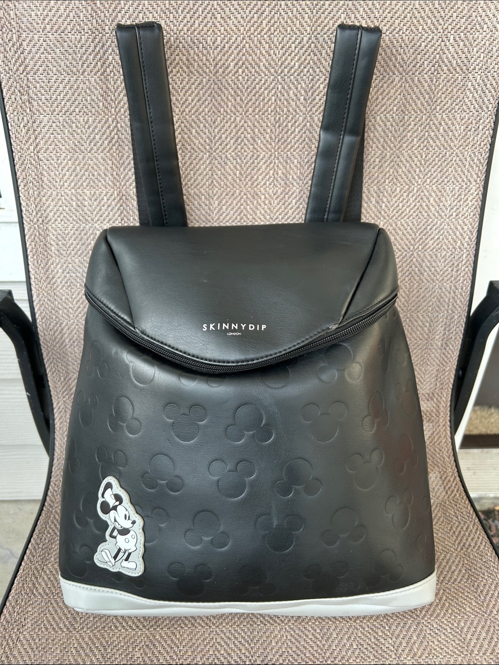 Disney Skinny Dip London Black Mickey Mouse Embossed Backpack. Faux Leather - Picture 1 of 12